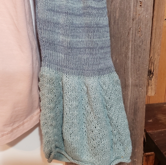 Sundance Med Long Sleeve Top Cotton Blend Boho Knitted Bell Flare Sleeves - Picture 3 of 4